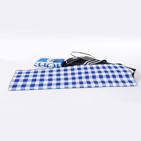 Blue And White Buffalo Check Print Sports Towel