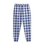 Blue And White Buffalo Check Print Sweatpants