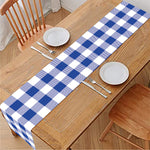 Blue And White Buffalo Check Print Table Runner