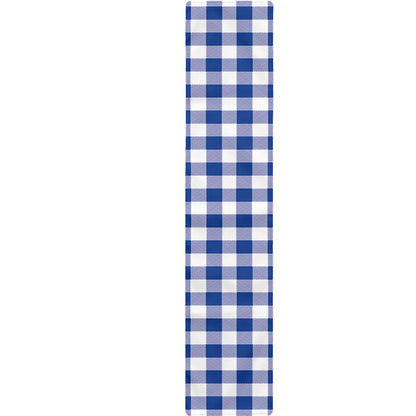 Blue And White Buffalo Check Print Table Runner