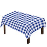 Blue And White Buffalo Check Print Tablecloth