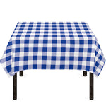 Blue And White Buffalo Check Print Tablecloth
