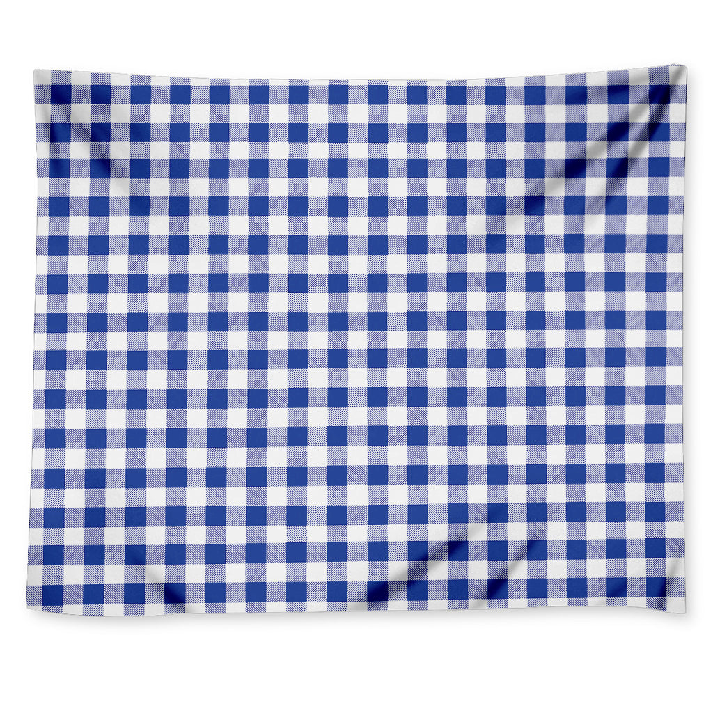 Blue And White Buffalo Check Print Tapestry