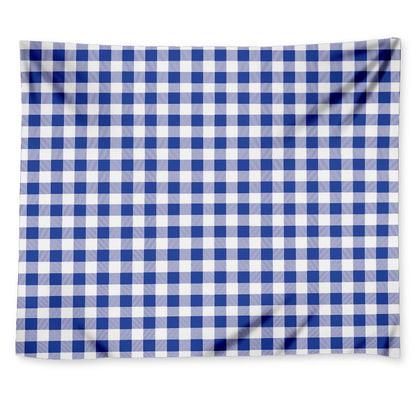 Blue And White Buffalo Check Print Tapestry