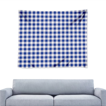 Blue And White Buffalo Check Print Tapestry