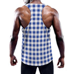 Blue And White Buffalo Check Print Training Tank Top