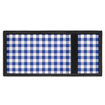 Blue And White Buffalo Check Print Trifold Wallet