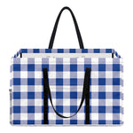 Blue And White Buffalo Check Print Utility Tote Bag