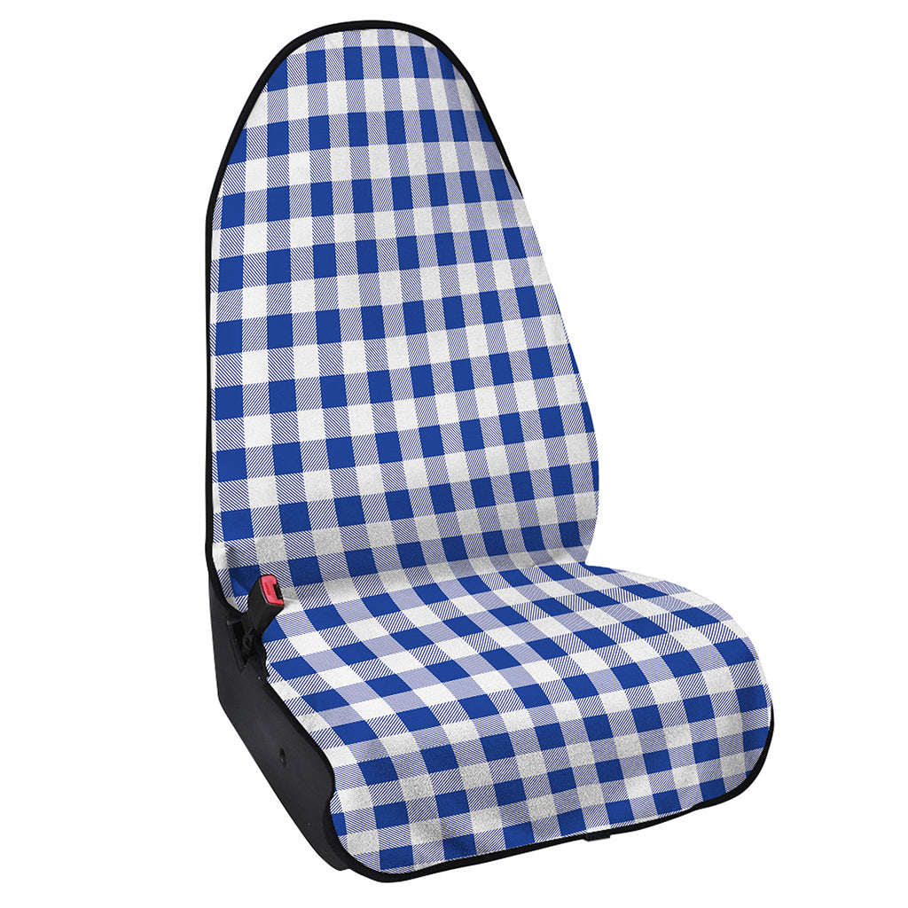 Blue And White Buffalo Check Print Waterproof Car Seat Cover