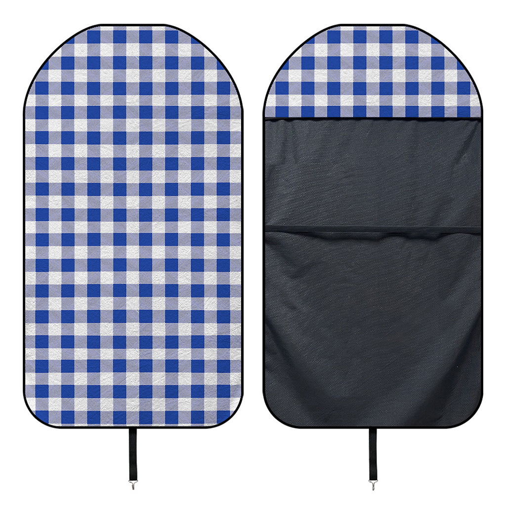 Blue And White Buffalo Check Print Waterproof Car Seat Cover