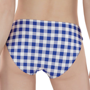 Blue And White Buffalo Check Print Women's Panties