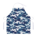 Blue And White Camouflage Print Adjustable Apron