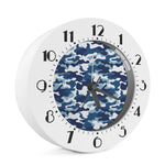 Blue And White Camouflage Print Alarm Clock