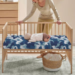 Blue And White Camouflage Print Baby Crib Sheet