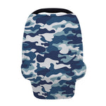 Blue And White Camouflage Print Baby Seat Cover