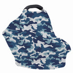 Blue And White Camouflage Print Baby Seat Cover