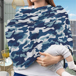 Blue And White Camouflage Print Baby Seat Cover