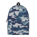 Blue And White Camouflage Print School Backpack