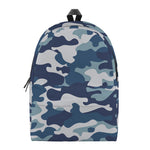 Blue And White Camouflage Print Backpack
