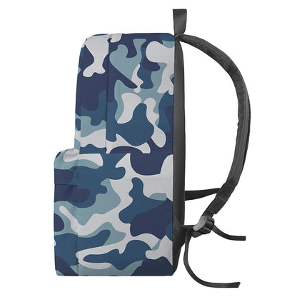 Blue And White Camouflage Print Backpack