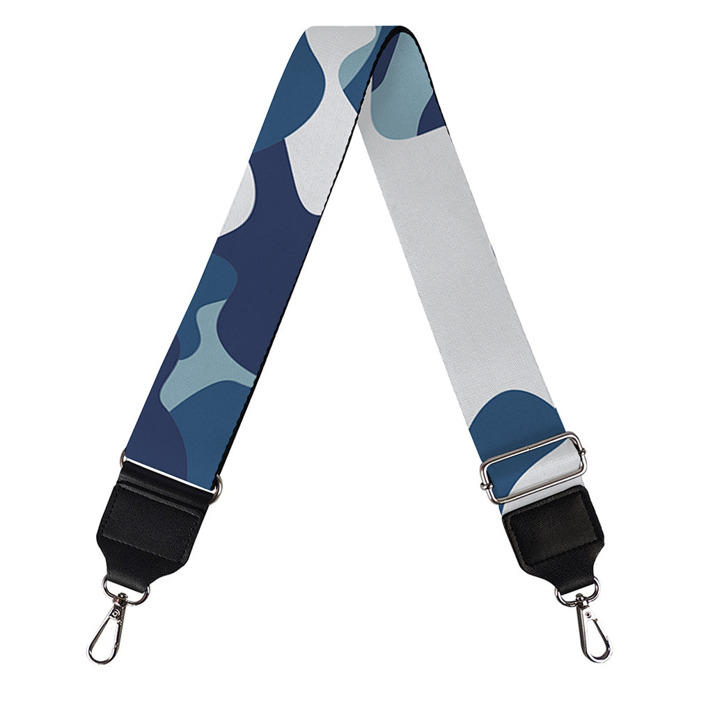 Blue And White Camouflage Print Bag Strap