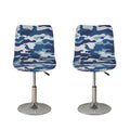 Blue And White Camouflage Print Bar Stool Covers