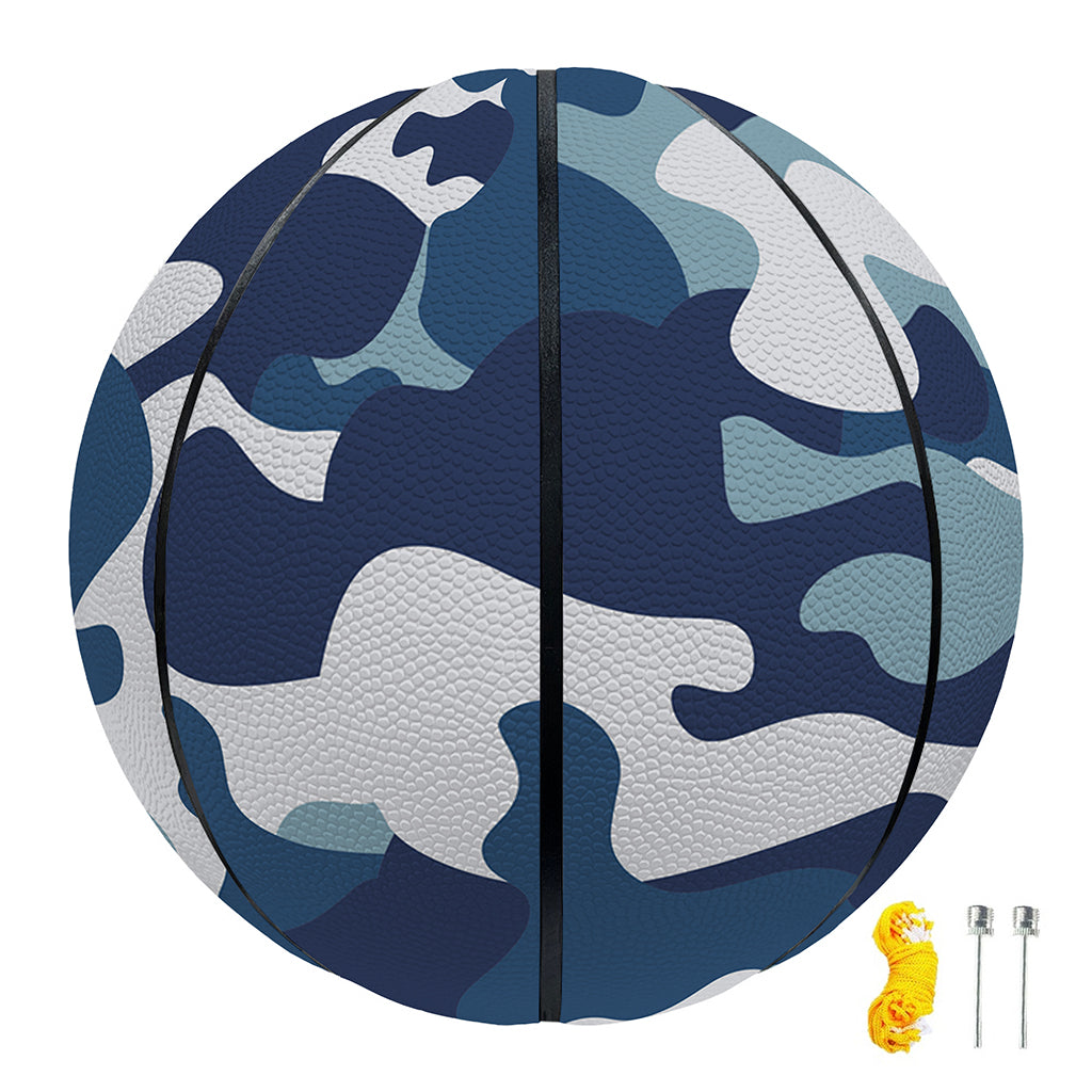 Blue And White Camouflage Print Basketball