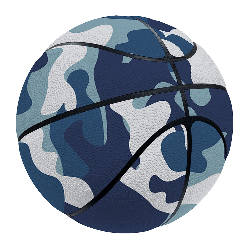 Blue And White Camouflage Print Basketball