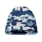 Blue And White Camouflage Print Beanie
