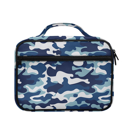 Blue And White Camouflage Print Briefcase Bible Bag