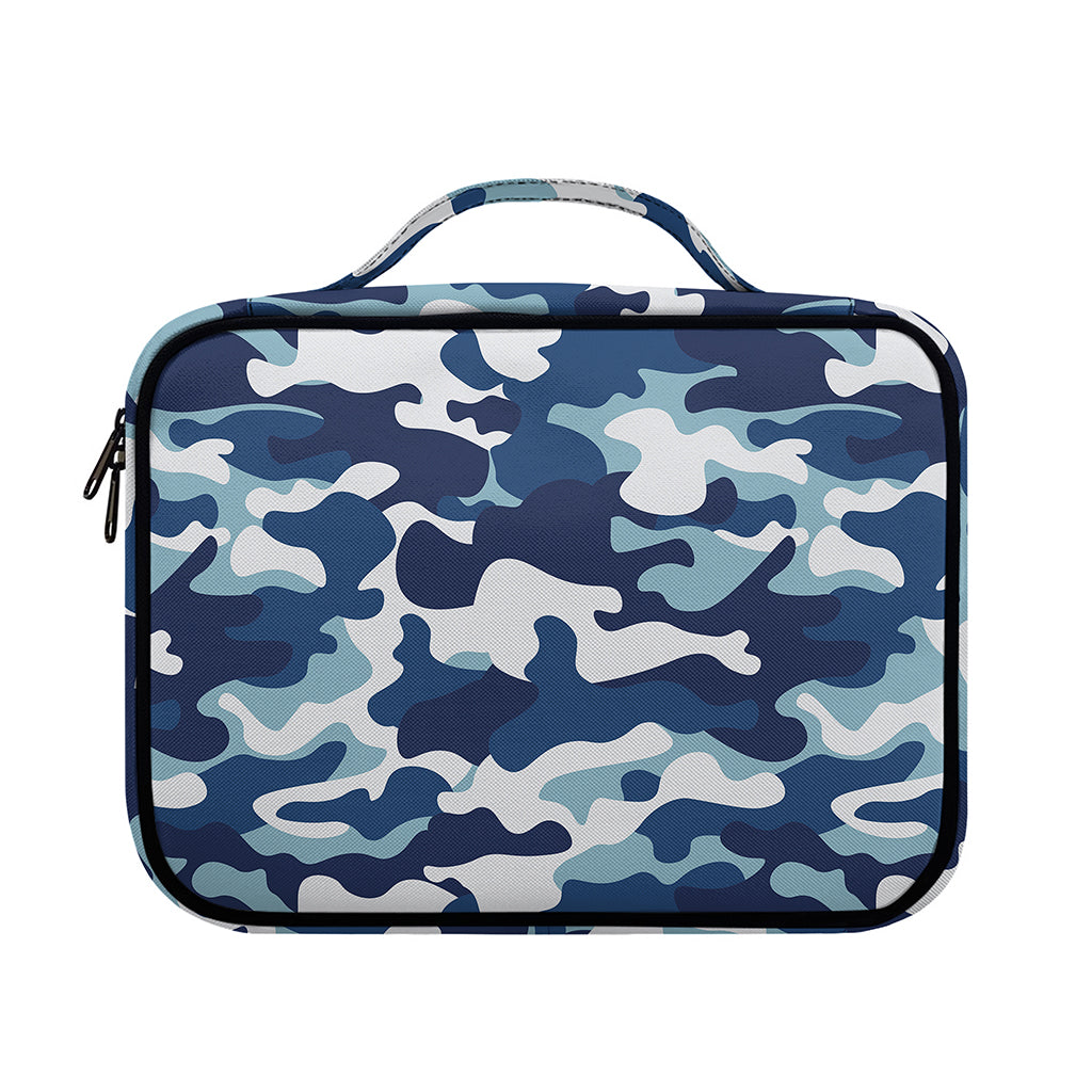 Blue And White Camouflage Print Briefcase Bible Bag