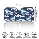 Blue And White Camouflage Print Car Windshield Sun Shade