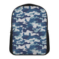 Blue And White Camouflage Print Casual Backpack