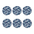 Blue And White Camouflage Print Coaster Set