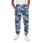 Blue And White Camouflage Print Cotton Pants