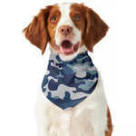 Blue And White Camouflage Print Dog Bandana