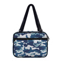 Blue And White Camouflage Print Double Strap Bible Bag