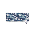 Blue And White Camouflage Print Extended Mouse Pad