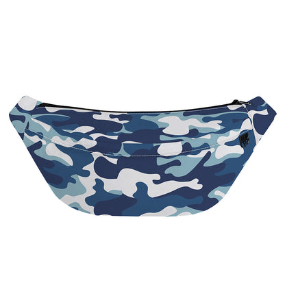 Blue And White Camouflage Print Fanny Pack
