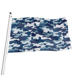Blue And White Camouflage Print Flag