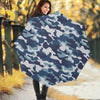 Blue And White Camouflage Print Foldable Umbrella