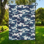 Blue And White Camouflage Print Garden Flag