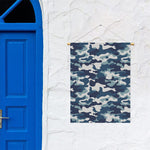 Blue And White Camouflage Print Garden Flag