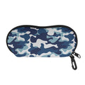 Blue And White Camouflage Print Glasses Case