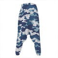 Blue And White Camouflage Print Hammer Pants