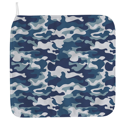 Blue And White Camouflage Print Hand Towel
