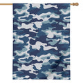Blue And White Camouflage Print House Flag
