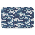 Blue And White Camouflage Print Indoor Door Mat