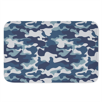 Blue And White Camouflage Print Indoor Door Mat