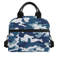 Blue And White Camouflage Print Insulated Lunch Bag